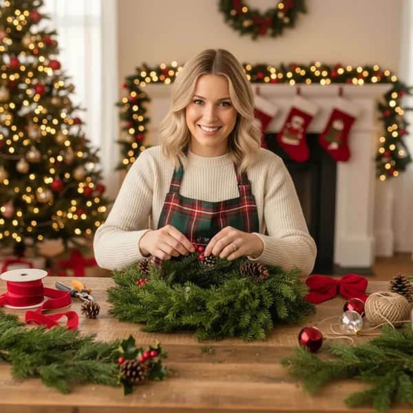 Making Christmas Wreath